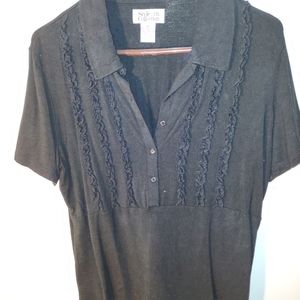 Style Co. Collection Gray Woman's Button up Blouse. Size: Extra Large.